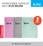 MİKROFİBER TEMİZLİK BEZİ 3LÜ SİLVİA (40*65)(SLV12)