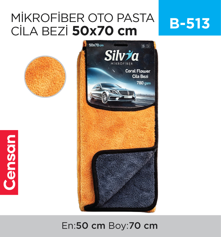 B-513_0d9995cb5e9b8b7e5580c86c3e6cabbe MİKROFİBER OTO PASTA CİLA BEZİ 50*70 (SLV33)