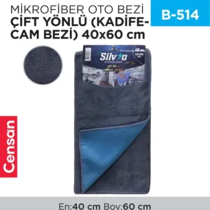 MİKROFİBER OTO BEZİ ÇİFT YÖNLÜ (KADİFE-CAM BEZİ) (40*60) (SLV30)