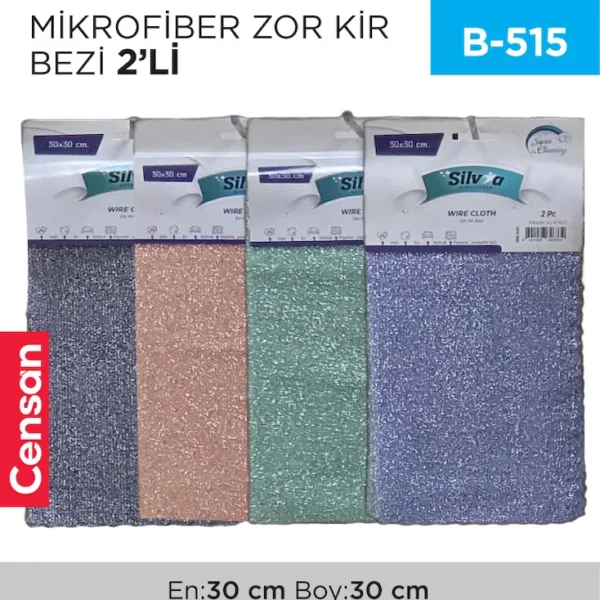 MİKROFİBER ZOR KİR BEZİ 2Lİ (30*30) (SLV41)