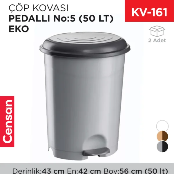 PEDALLI ÇÖP KOVASI NO:5 (50 LT) EKO (UP130)