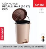 PEDALLI ÇÖP KOVASI NO:5 (50 LT) EKO (UP130)