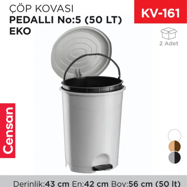 PEDALLI ÇÖP KOVASI NO:5 (50 LT) EKO (UP130)