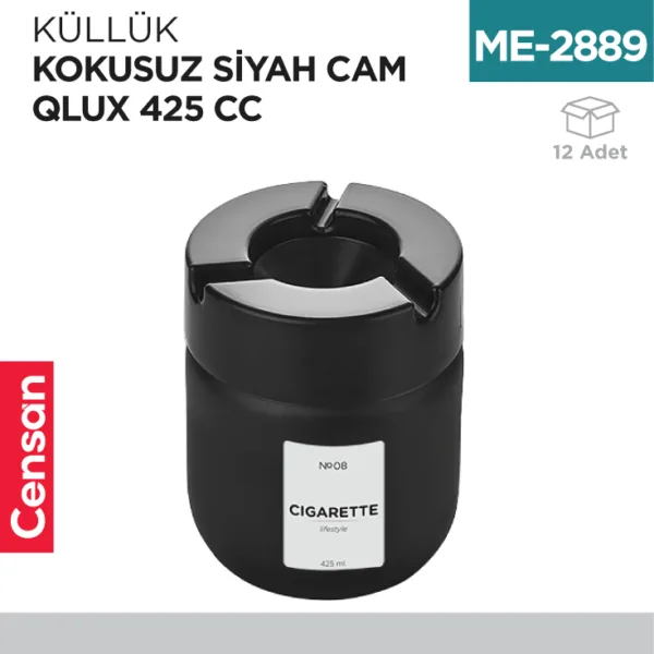 KÜLLÜK KOKUSUZ SİYAH CAM QLUX 425 CC (C-545)