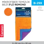 MİKROFİBER TEMİZLİK BEZİ 3LÜ ORKİDE (30*40 CM)(A07-4030-250)