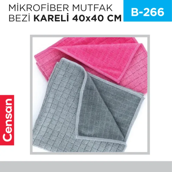 MİKROFİBER MUTFAK BEZİ KARELİ 40*40 (RND17)