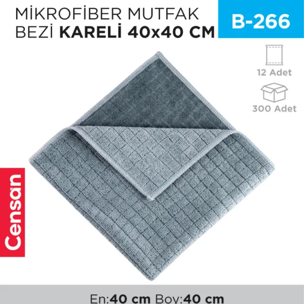 MİKROFİBER MUTFAK BEZİ KARELİ 40*40 (RND17)