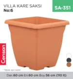 VİLLA KARE SAKSI NO:6 TABAKSIZ (110 LT) (VKS6)