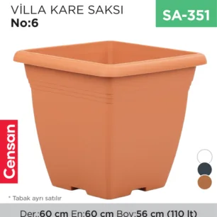 VİLLA KARE SAKSI NO:6 TABAKSIZ (110 LT) (VKS6)