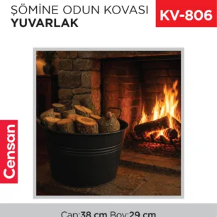 ŞÖMİNE ODUN KOVASI YUVARLAK (857)