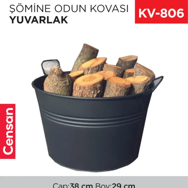 ŞÖMİNE ODUN KOVASI YUVARLAK (857)
