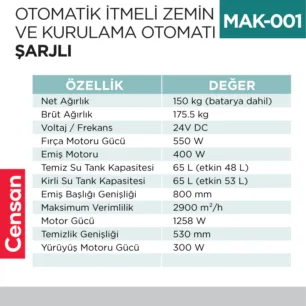 OTOMATİK İTMELİ ZEMİN VE KURULAMA OTOMATI ŞARJLI (UTP707)