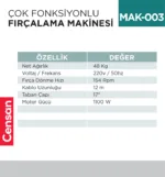 ÇOK FONKSİYONLU FIRÇALAMA MAKİNESI (UTP702E)