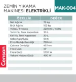 ZEMİN YIKAMA MAKİNESI ELEKTİRİKLİ (UTP703E)