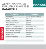ZEMİN YIKAMA VE KURUTMA MAK.BATARYALI (UTP706B)