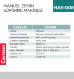 MANUEL ZEMİN SÜPÜRME MAKİNESI  (UTP709M)