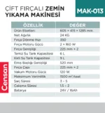 ÇİFT FIRÇALI ZEMİN YIKAMA MAKİNESI  (UTP730B)