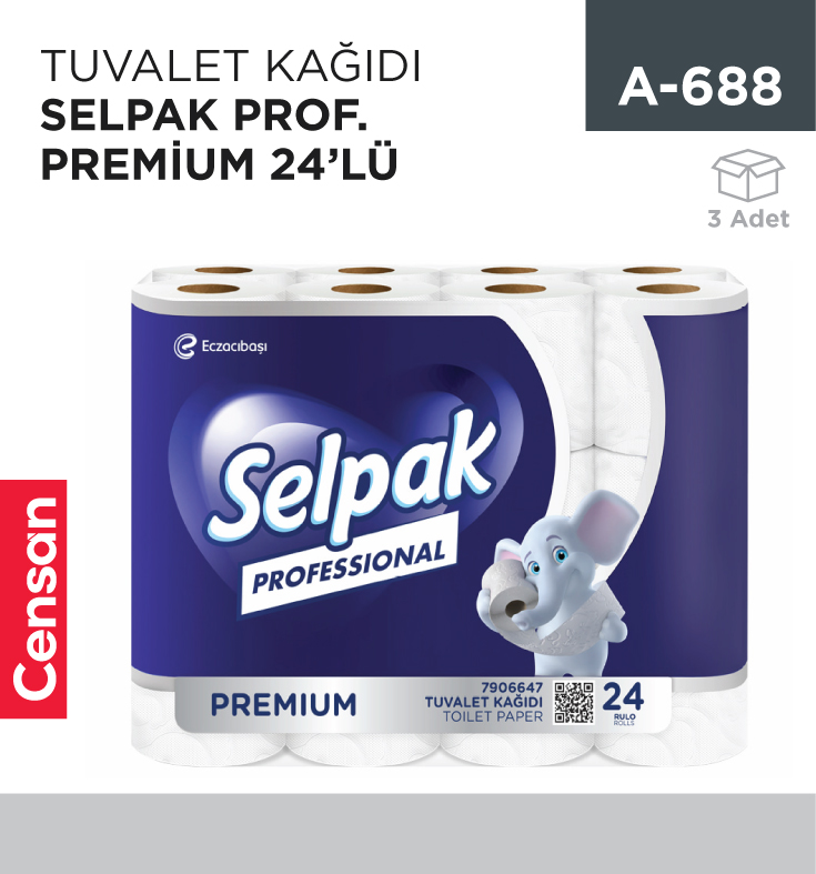 A-688_2f7a1faccc8f98d2a891c2a28185394b TUVALET KAĞIDI SELPAK PROF.PREMİUM&EKSTRA 24LÜ (7906605)