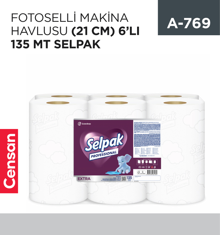 A-769_406a05a2c9c9c4f7b6e75063827fcb5b FOTOSELLİ MAKİNA HAVLUSU (21 CM) 6 LI 135 MT (SELPAK) (7906631)