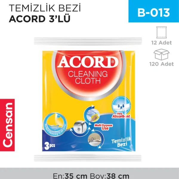 TEMİZLİK BEZİ ACORD 3LÜ (504)