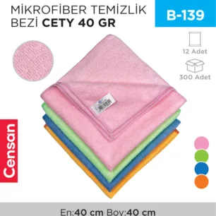 MİKROFİBER TEMİZLİK BEZİ CETY 40 GR (RND 10)