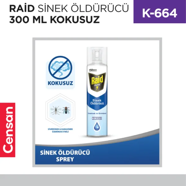 RAİD SİNEK ÖLDÜRÜCÜ 300 ML KOKUSUZ