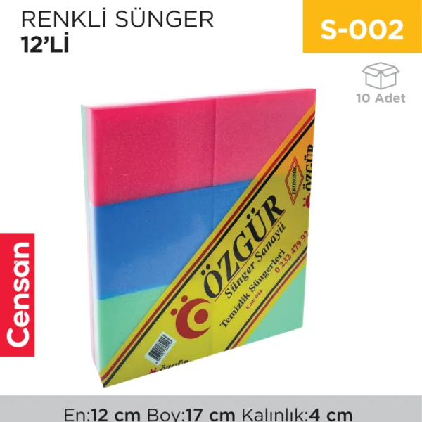 RENKLİ SÜNGER 12Lİ (185)