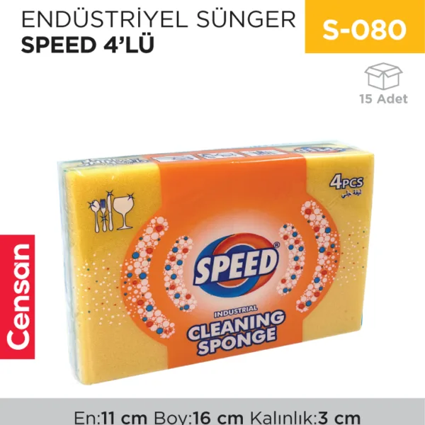 ENDÜSTRİYEL SÜNGER ACORD-SPEED 4LÜ (391)