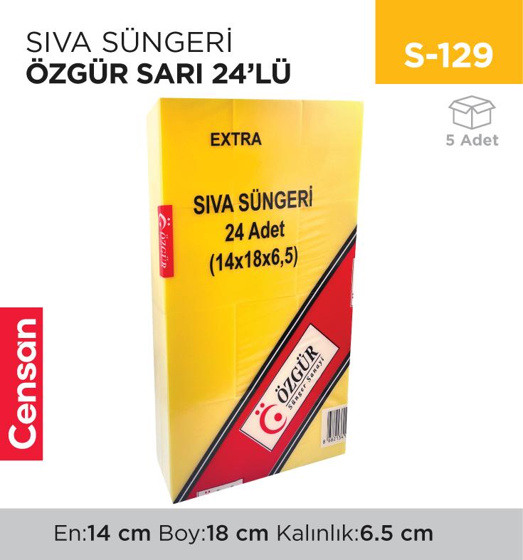 S-129_6c497c19dd7cf25e596d917180212a9f SIVA SÜNGERİ ÖZGÜR SARI 24LÜ