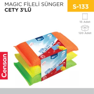 MAGİC FİLELİ SÜNGER CETY 3LÜ (TM-460)