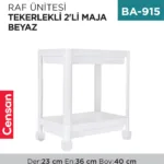 RAF ÜNİTESİ TEKERLEKLİ 2Lİ MAJA BEYAZ (0912)