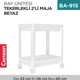 RAF ÜNİTESİ TEKERLEKLİ 2Lİ MAJA BEYAZ (0912)
