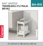 RAF ÜNİTESİ TEKERLEKLİ 2Lİ MAJA BEYAZ (0912)