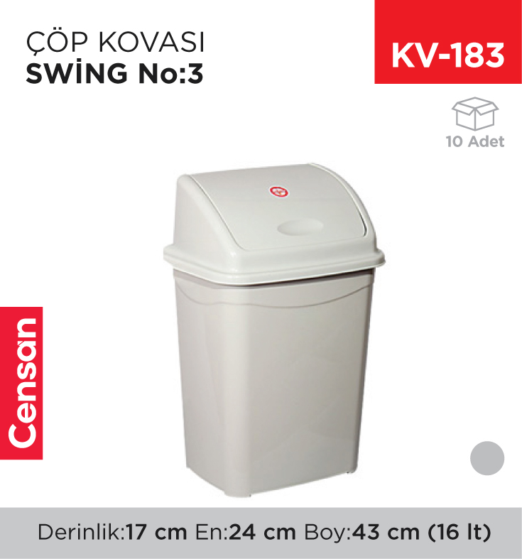 KV-183_81eb91f415bade88830d3a812d3360ae SWİNG ÇÖP KOVASI NO:3 (16 LT) (UP 118)