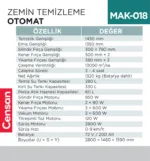 ZEMİN TEMİZLEME OTOMAT (UTP735B)