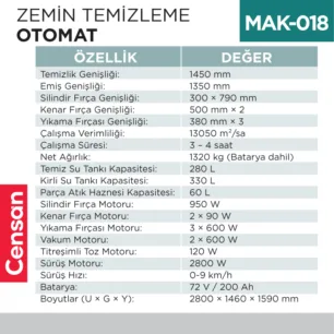 ZEMİN TEMİZLEME OTOMAT (UTP735B)