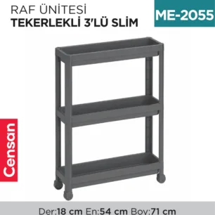 RAF ÜNİTESİ TEKERLEKLİ 3LÜ SLİM (0060)(3010)(0800)