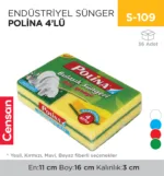 ENDÜSTRİYEL SÜNGER POLİNA 4LÜ (2233)