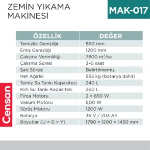 ZEMİN YIKAMA MAKİNESI  (UTP734B)