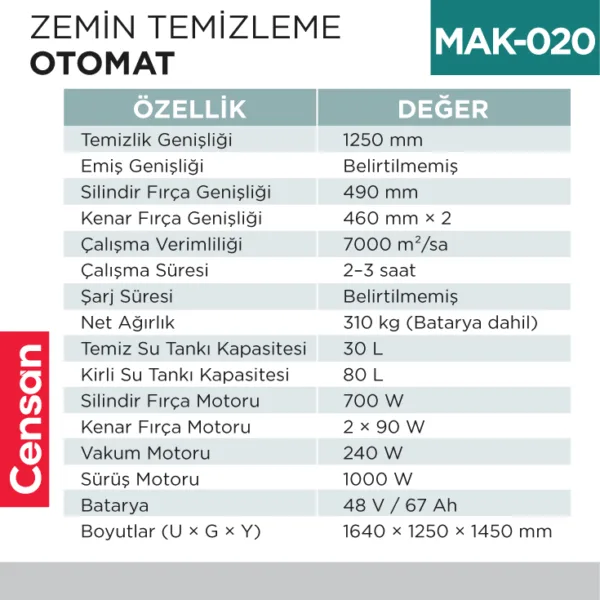 ZEMİN TEMİZLEME OTOMAT (UTP737B)