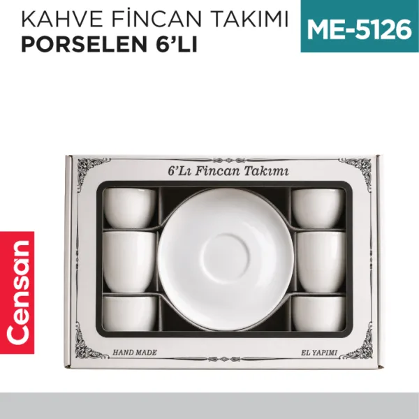 KAHVE FİNCAN TAKIMI PORSELEN 6LI
