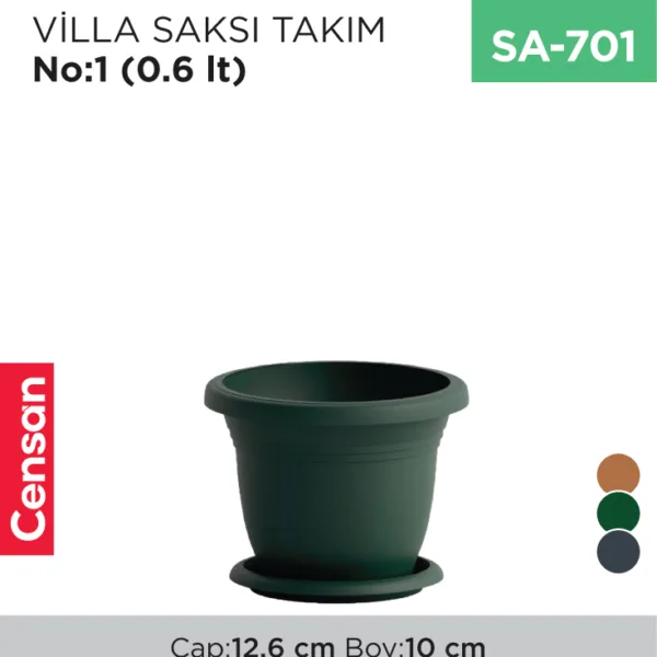 VİLLA SAKSI NO:1 TABAKSIZ (0.6 LT) (V501)