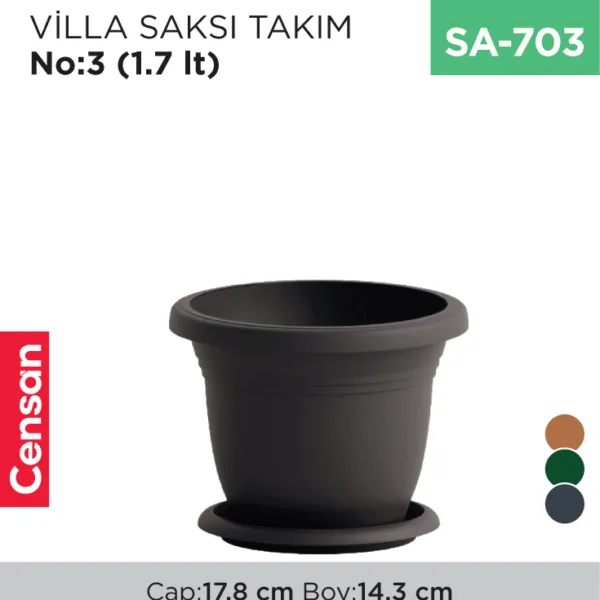 VİLLA SAKSI NO:3 TABAKSIZ (1.7 LT) (V503)