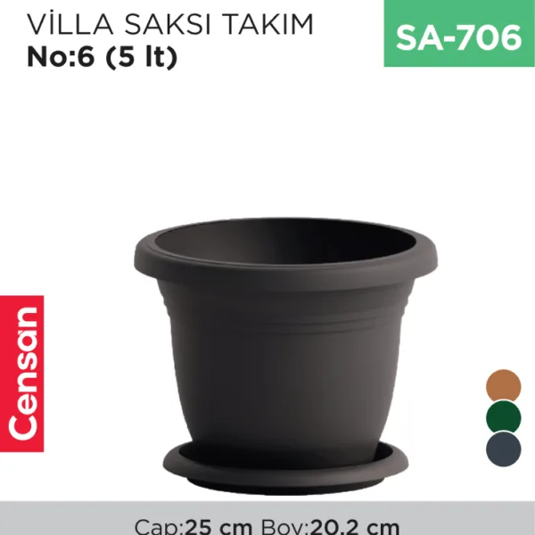 VİLLA SAKSI NO:6 TABAKSIZ (5 LT) (V506)