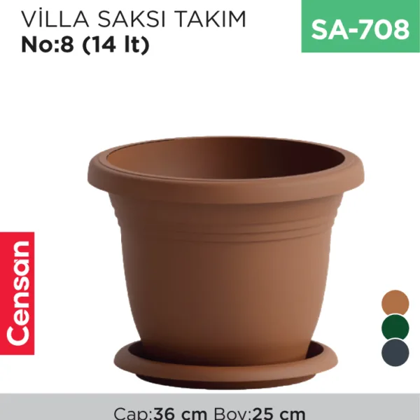 VİLLA SAKSI NO:8 TABAKSIZ (14 LT) (V508)