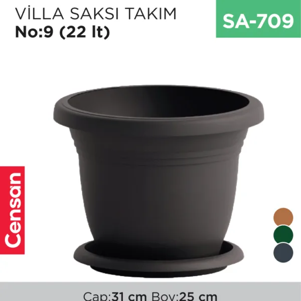 VİLLA SAKSI NO:9 TABAKSIZ (22 LT) (V509)