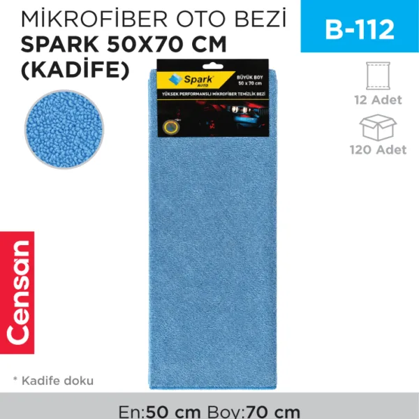 MİKROFİBER OTO BEZİ SPARK 50*70 CM (KADİFE)(2312)