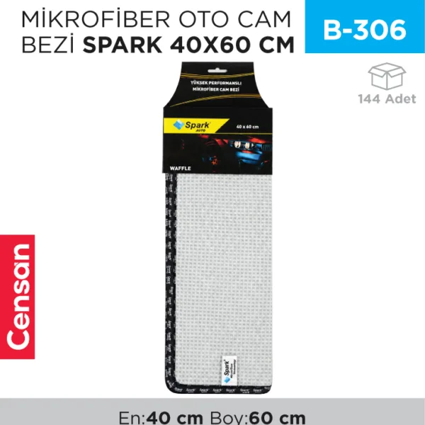 MİKROFİBER OTO CAM BEZİ SPARK 40*60 CM (MC5340)
