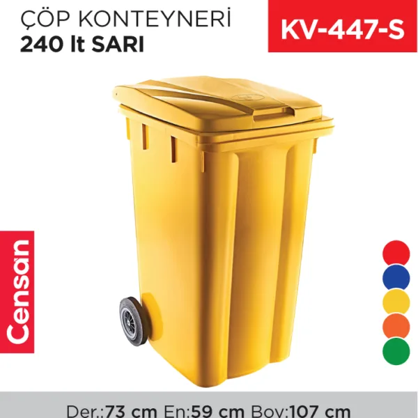 ÇÖP KONTEYNERİ 240 LT SARI (6510)