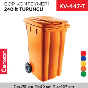 ÇÖP KONTEYNERİ 240 LT TURUNCU (6510)